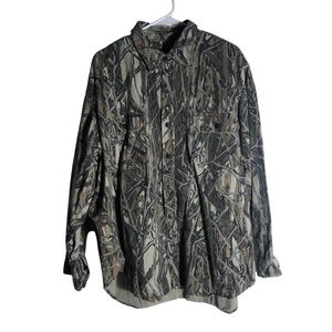 Vintage Avid Outdoor Sz XXL Bush Camo heavyweight button down shirt